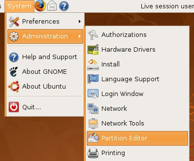 Ubuntu Partition Editor