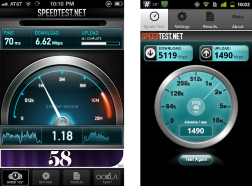 Speedtest на iOS и Android