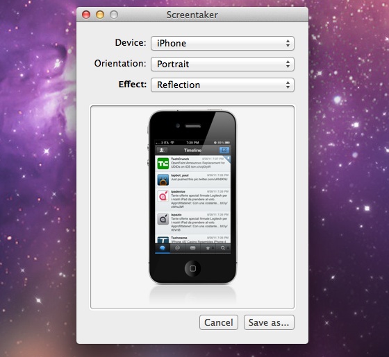 Screentaker for Mac — утилита для изящной стилизации скриншотов iOS