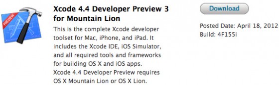 Xcode 4.4 Developer Preview 3