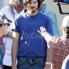 **EXCLUSIVE** FIRST ON SET PHOTOS - Ashton Kutcher channels Steve Jobs for the first day of shooting "Jobs" at the tech moguls childhood home